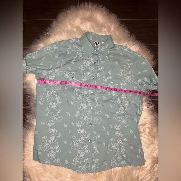 Rockies sea green pearl snap button down shirt sz XL - Picture 6 of 8